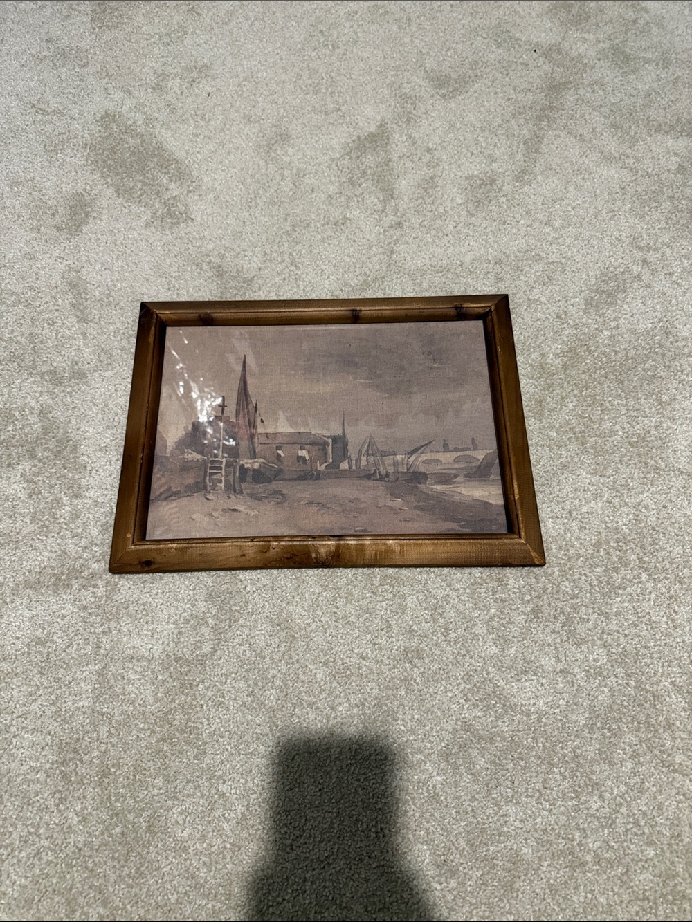 Magnolia Coastal Scene Wall Art in Brown Frame